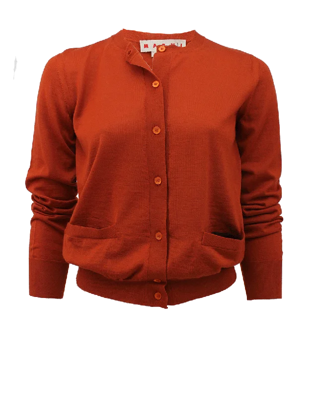 Long Sleeve Mini Pocket Cardigan Front Pockets Side Pockets Patch Pockets