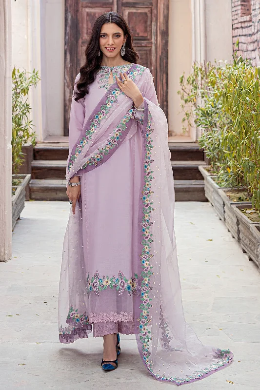 Pakistani Lilac Silk Salwar Kameez Ladies Party Dress Tunics Spring floral