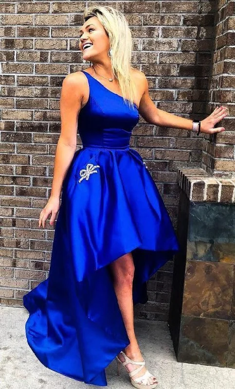 Charming One Shoulder Dark Blue Evening Party Dress, High Low Prom Dresses cg5422 Turtleneck Warm Winter Charming One Shoulder Dark Blue Evening Party Dress, High Low Prom Dresses cg5422 Turtleneck Warm Winter