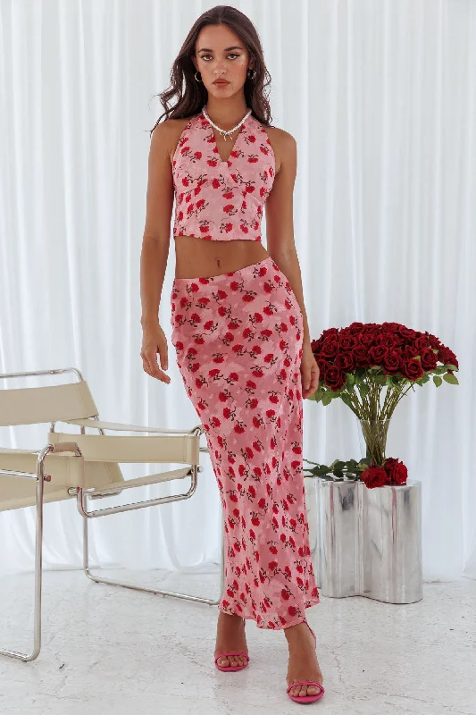 Gigi Floral Maxi Skirt Pink tulle skirt dreamy