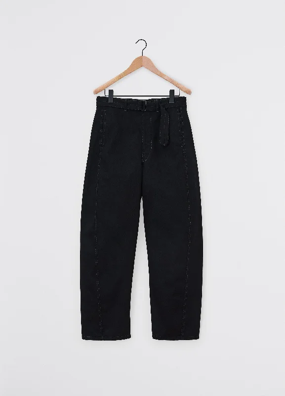 Lemaire Twisted Belted Pants (Black) Classic Pleated Pants