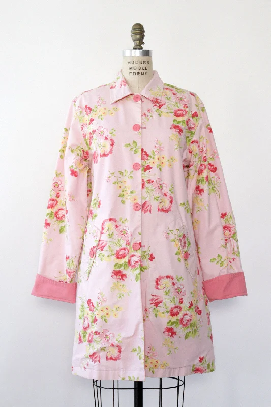 Reversible Pink Floral Jacket L Bomber Jacket Anorak Windbreaker