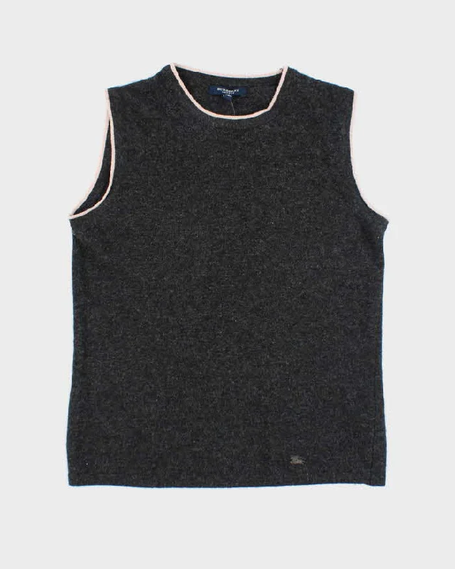 Vintage Burberry Wool Tank-Knit - S baby blue tank