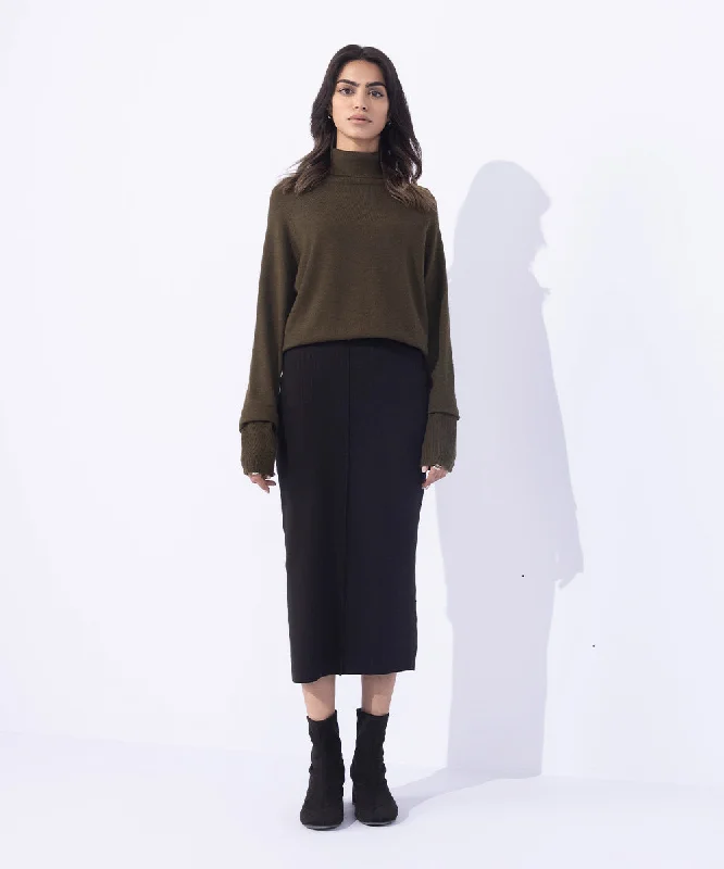 Ribbed Skirt cashmere skirt fine