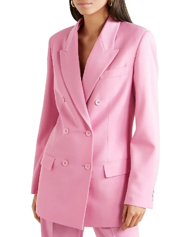 Women's Leisure 2 Pieces Double Breasted Solid Color Peak Lapel Suit (Blazer+Pants) Classic Chino Pants Women's Leisure 2 Pieces Double Breasted Solid Color Peak Lapel Suit (Blazer+Pants) Classic Chino Pants