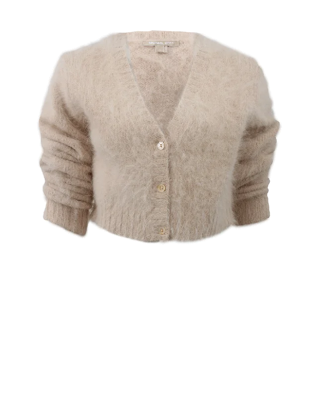 Angora Cropped Cardigan Oversized Loose Flowy