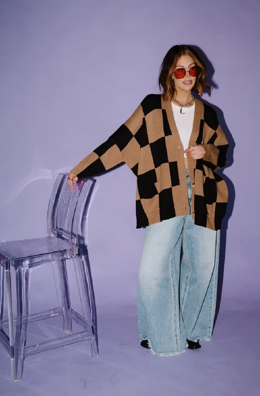 Love You Oversized Checkerboard Cardigan in Black + Latte *RESTOCKED* Mesh Fabric Canvas Fabric Denim Fabric Love You Oversized Checkerboard Cardigan in Black + Latte *RESTOCKED* Mesh Fabric Canvas Fabric Denim Fabric