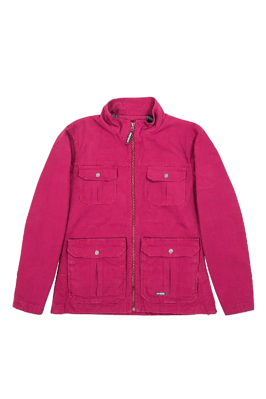 Berne Pomegranate 100% Cotton Ladies Sierra One One Jacket Front Pockets Side Pockets Patch Pockets Berne Pomegranate 100% Cotton Ladies Sierra One One Jacket Front Pockets Side Pockets Patch Pockets