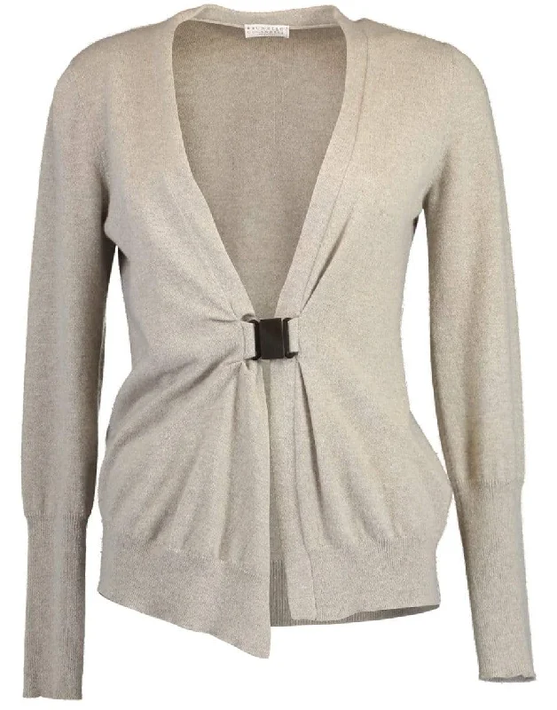 Horn Clasp Drape Cardigan Velvet Chenille Corduroy