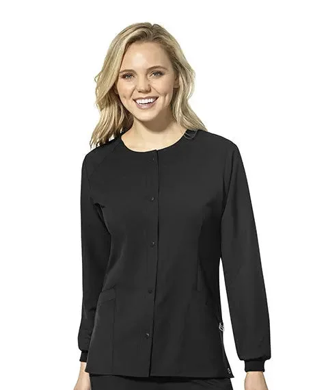 W123 WOMEN'S CREW NECK WARM UP Scrub Jacket by WonderWink One-Shoulder Jacket Off-the-Shoulder Jacket Asymmetrical Jacket W123 WOMEN'S CREW NECK WARM UP Scrub Jacket by WonderWink One-Shoulder Jacket Off-the-Shoulder Jacket Asymmetrical Jacket