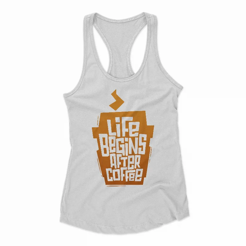 Life Begins After Coffee (tank) crossback tank top