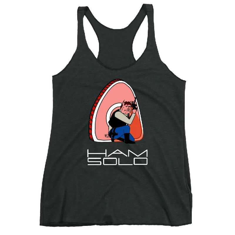 Movie The Food™ "Ham Solo" Women's Racerback Tank Top fitness tank top