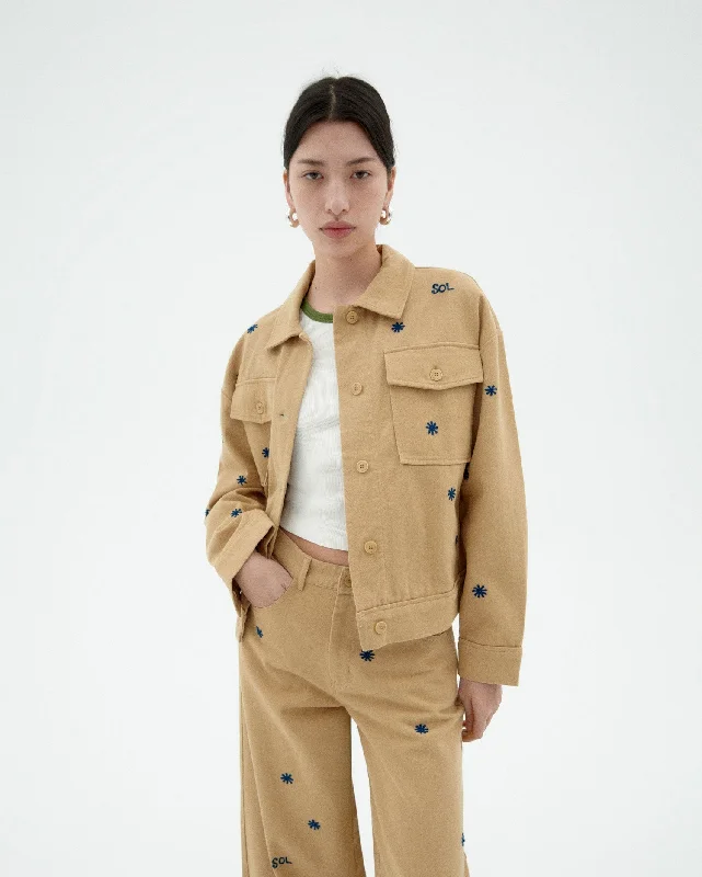 Frans Sol Chain Jacket Beige Denim Jacket Leather Jacket Suede Jacket
