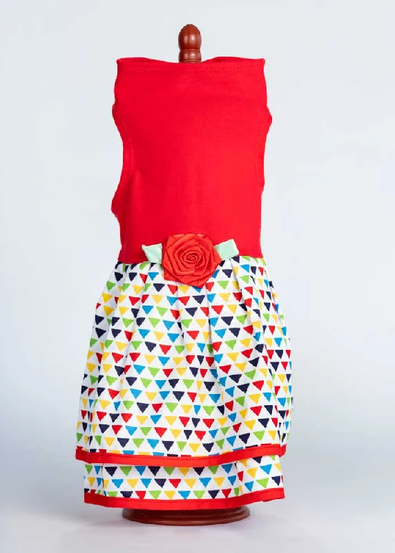429D Colorful Triangles Double Skirt athletic skirt fit