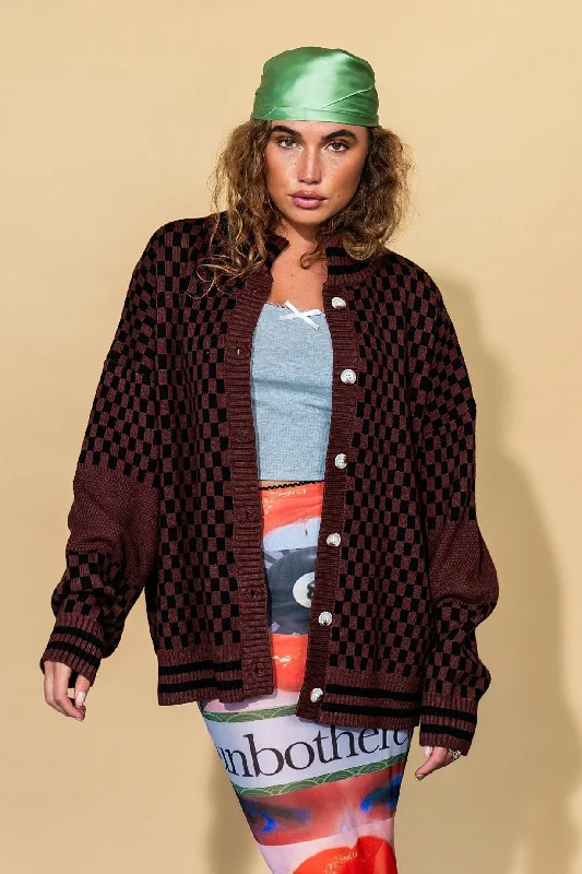 Get What I Want Grandpa Cardigan in Black + Brown Casual Formal Business