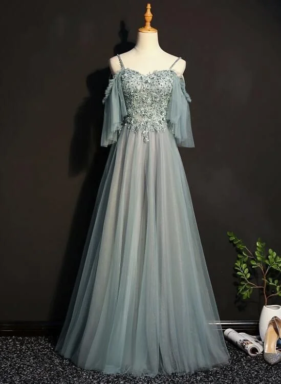 Lovely Tulle Off Shoulder Long Prom Gown, Elegant Unique Party Dress cg6351 Tunics Business professional Lovely Tulle Off Shoulder Long Prom Gown, Elegant Unique Party Dress cg6351 Tunics Business professional