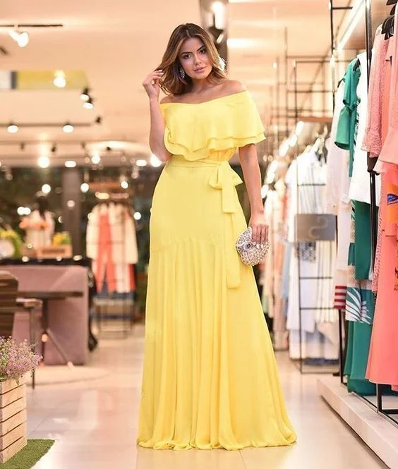 Yellow Prom Dresses ,Evening Gowns Party Dress New Evening Dress cg3595 High-Low Hemline Casual Yellow Prom Dresses ,Evening Gowns Party Dress New Evening Dress cg3595 High-Low Hemline Casual