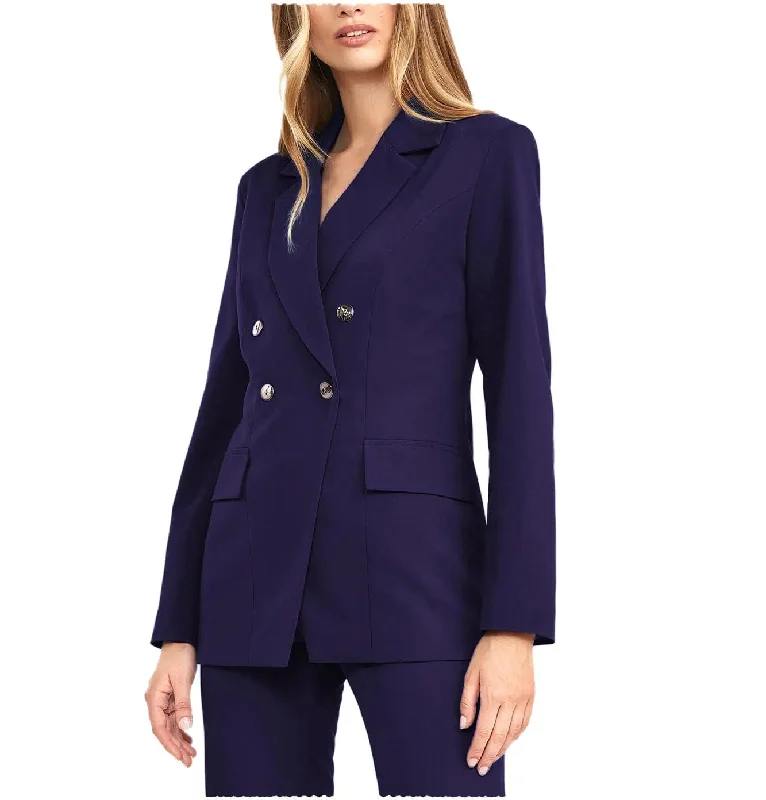 2 Pieces Double Breasted Notch Lapel Women Suit(Blazer+Pants) Stylish Elastic Waist Pants 2 Pieces Double Breasted Notch Lapel Women Suit(Blazer+Pants) Stylish Elastic Waist Pants