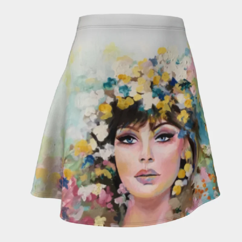 Flair skirt - spring velvet skirt plush