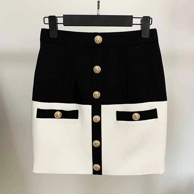 Women Tight Skirt Black and White Formal Skirt Gold-tone Mini Wrap Hip Skirt linen skirt light Women Tight Skirt Black and White Formal Skirt Gold-tone Mini Wrap Hip Skirt linen skirt light