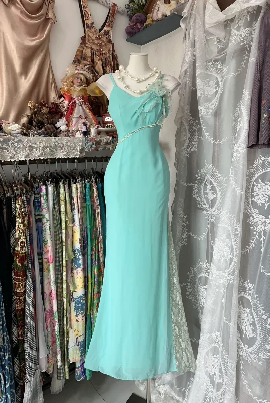 Tiffany Blue Straps Mermaid Vintage Long Party Dress Formal Evening Gown, DP4555 Tunics Vintage classic Tiffany Blue Straps Mermaid Vintage Long Party Dress Formal Evening Gown, DP4555 Tunics Vintage classic