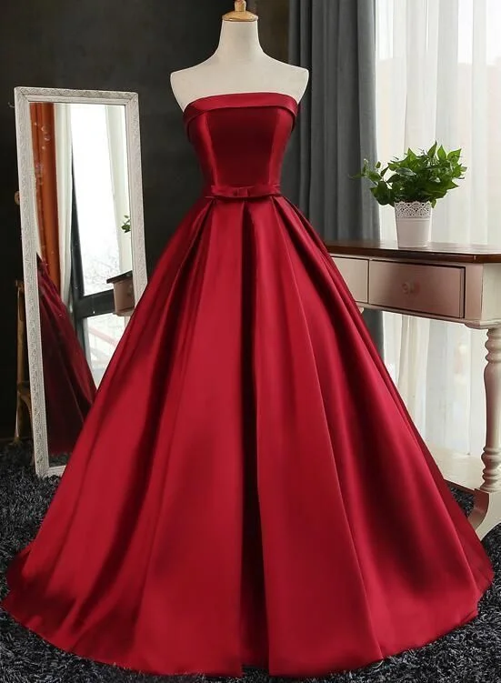 Dark Red Prom Dresses, Gorgeous Formal Gowns, Satin Long Party Dress cg5901 Tunics Essential wardrobe Dark Red Prom Dresses, Gorgeous Formal Gowns, Satin Long Party Dress cg5901 Tunics Essential wardrobe