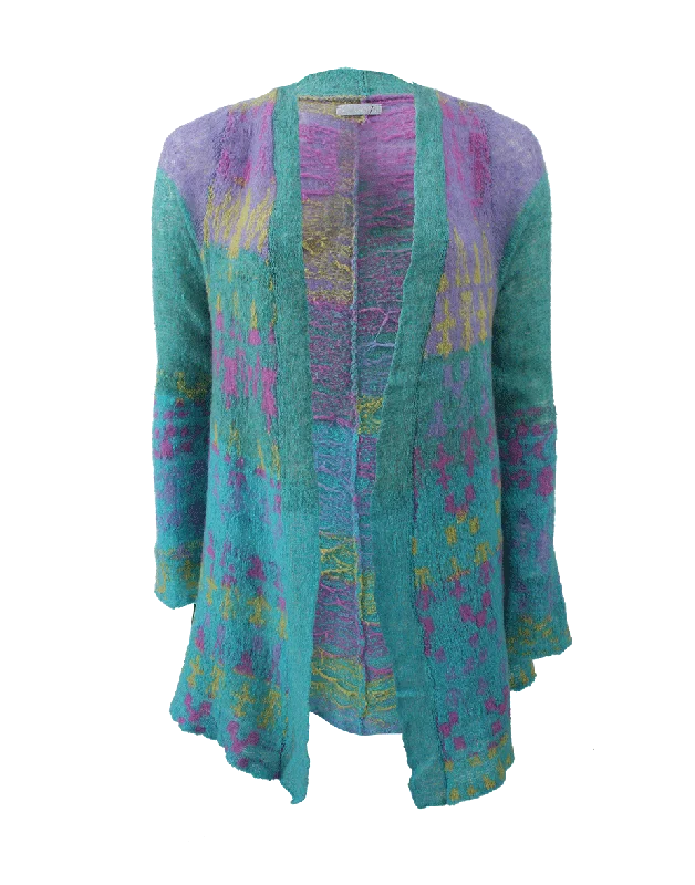 Brushstrokes Cardigan Open Front Closed Front Wrap Front