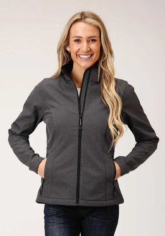 Roper Womens Heather Grey Polyester Softshell Jacket Wool Jacket Cashmere Jacket Tweed Jacket Roper Womens Heather Grey Polyester Softshell Jacket Wool Jacket Cashmere Jacket Tweed Jacket