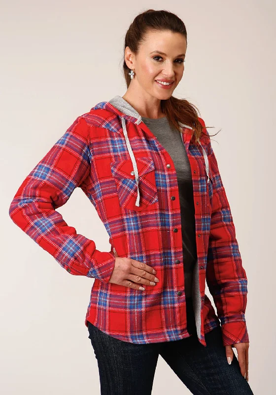 Roper Womens Thermal Lined Flannel Red 100% Cotton Cotton Jacket Fleece Fabric Down Fabric Feather Fabric Roper Womens Thermal Lined Flannel Red 100% Cotton Cotton Jacket Fleece Fabric Down Fabric Feather Fabric