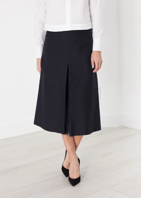 Tulle Pleat Skirt in Navy velvet skirt rich