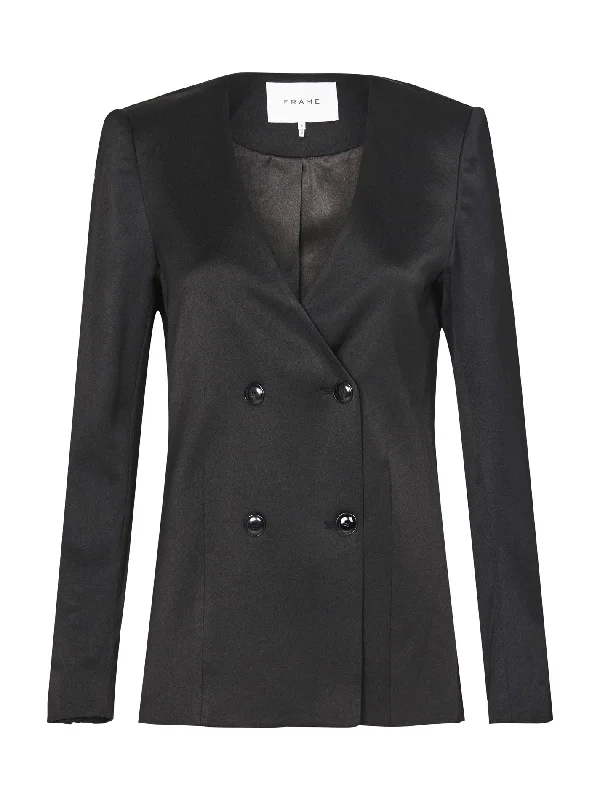 Double Breasted Jacket Boat Neck Shawl Collar Notched Collar
