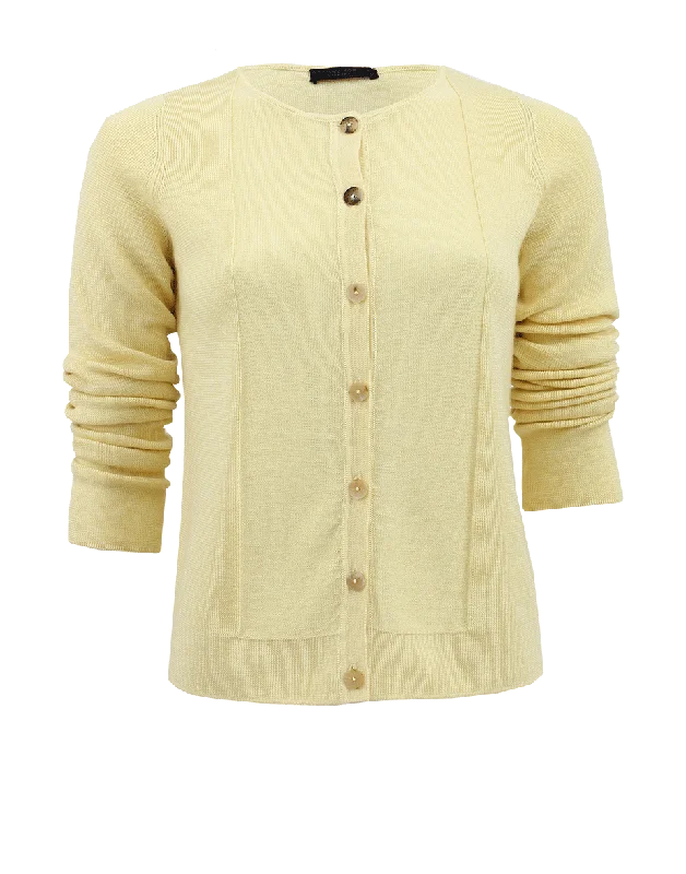 Crewneck Button Down Cardigan Elasticated Padded Insulated