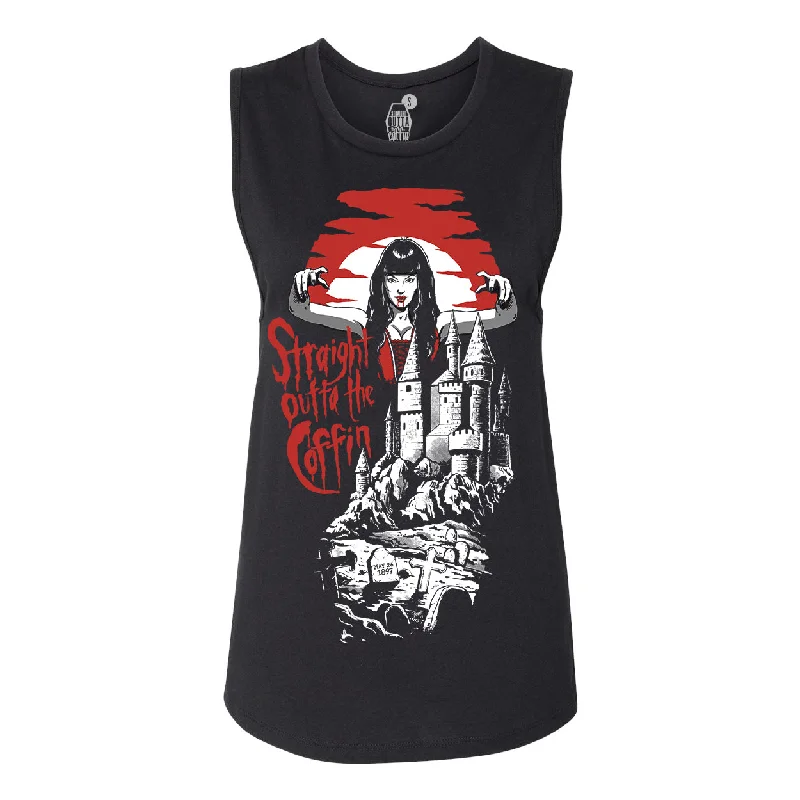 Brams Castle Black Muscle Tank graphic tank top