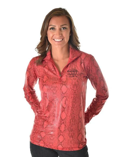 Cowgirl Tuff Womens Quarter Zip Cadet Red Poly/Spandex Athletic Shell Jacket Front Pockets Side Pockets Patch Pockets Cowgirl Tuff Womens Quarter Zip Cadet Red Poly/Spandex Athletic Shell Jacket Front Pockets Side Pockets Patch Pockets