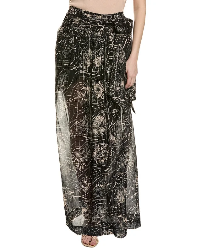 Sabina Musayev Patina Silk-Blend Skirt vintage skirt charm