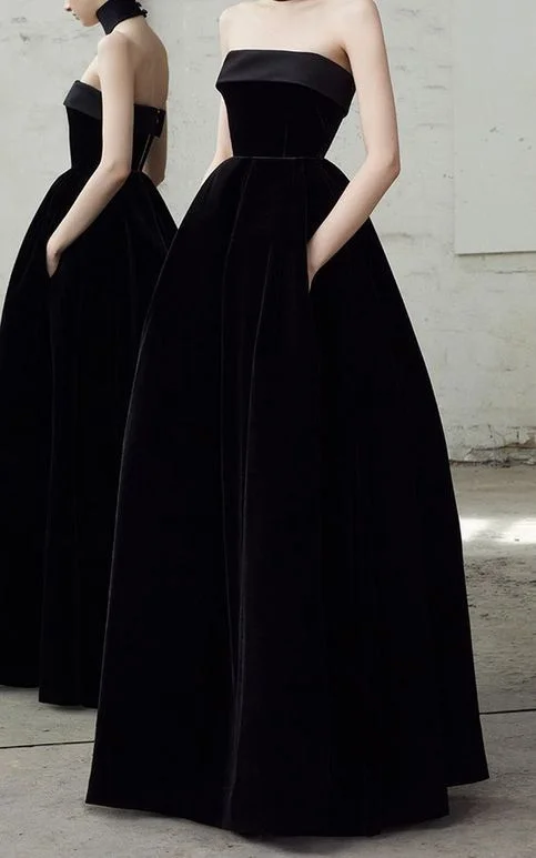 Strapless long a-line prom dress black evening dress simple style high dress party dress cg5571 Mermaid Tail Wedding Strapless long a-line prom dress black evening dress simple style high dress party dress cg5571 Mermaid Tail Wedding