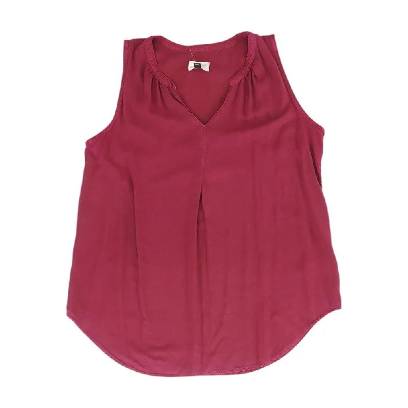Red Solid Tank flowy tank top