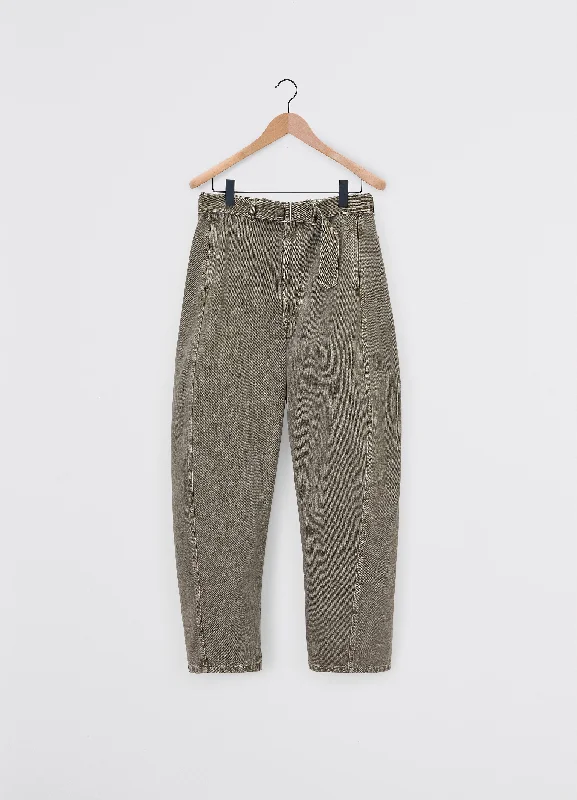 Lemaire Twisted Belted Pants (Denim Snow Olive) Soft Stretch Leggings