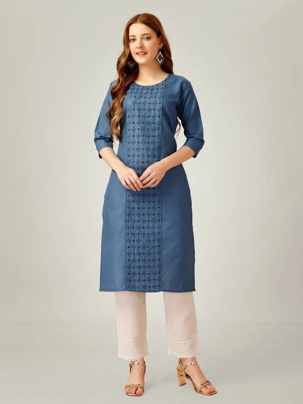 Women's Embroidered Cotton Blend Kurta Pant Set - Malishka Export Soft Stretch Leggings Women's Embroidered Cotton Blend Kurta Pant Set - Malishka Export Soft Stretch Leggings
