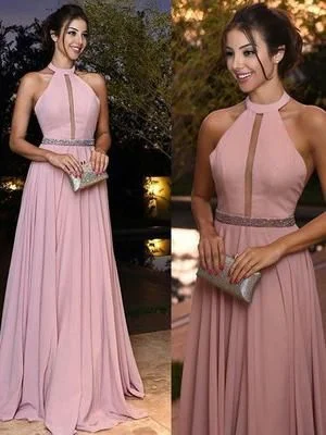 Generous Pink Prom Dress, Round Neck Long Party Dress, Chiffon Evening Dress cg798 Boat Neckline Classic Generous Pink Prom Dress, Round Neck Long Party Dress, Chiffon Evening Dress cg798 Boat Neckline Classic