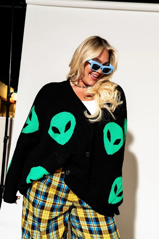 Too Cool For You Oversized Alien Cardigan in Black *RESTOCKED* Spandex Rayon Corduroy Too Cool For You Oversized Alien Cardigan in Black *RESTOCKED* Spandex Rayon Corduroy