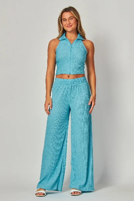 Giustana Ribbed Wide Leg Pant- 3 Colors! Cozy Full-Length Pants