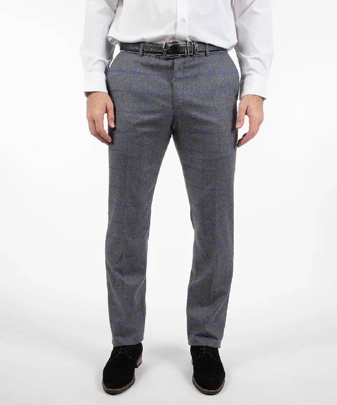 Heritage Flat Front Windowpane Pant Comfortable Denim Trousers