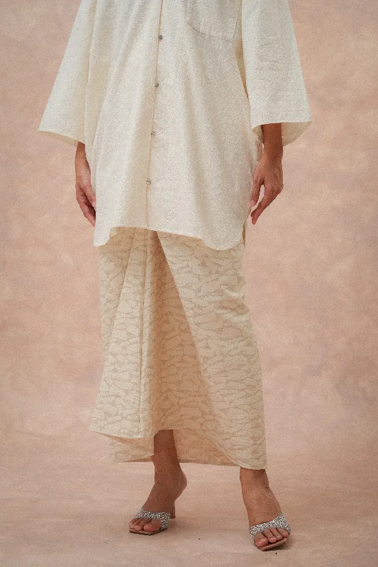 The Signature Knot Skirt in Brick silk skirt lustrous