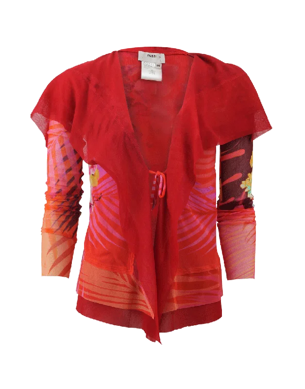 Cascade Printed Cardigan Soft Cozy Warm