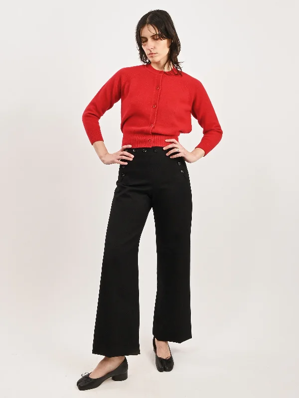 Red Open Back L/S Cardigan W/Tie Tail Nylon Fabric Polyester Fabric Spandex Fabric