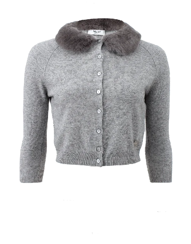 Fur Collar Cardigan Denim Fabric Leather Fabric Suede Fabric