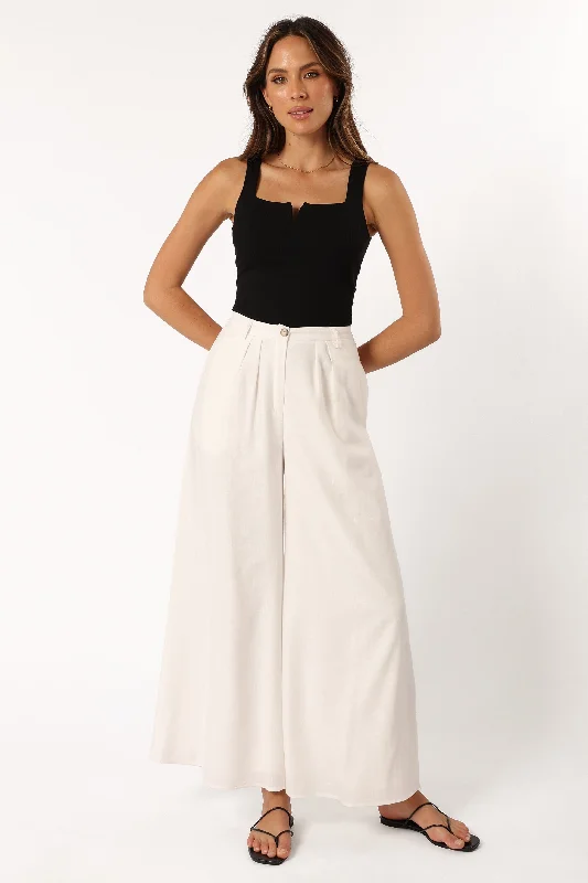 Colleen Pant - White Formal Linen Trousers