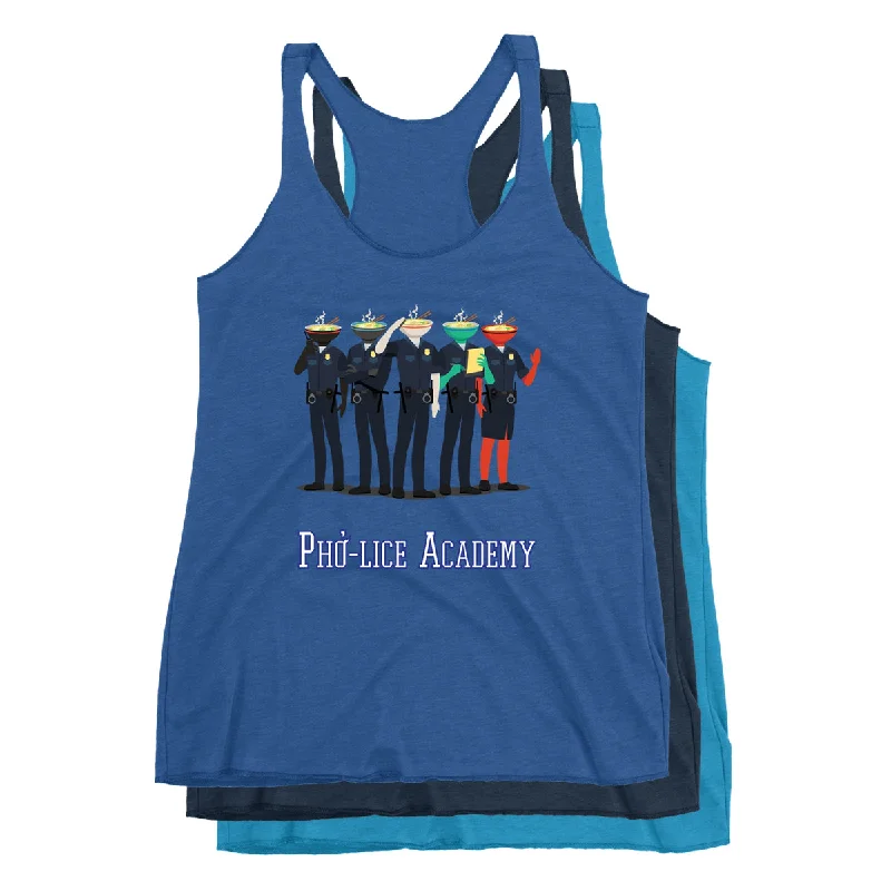 Movie The Food™ "Pho-lice Academy" Women's Racerback Tank Top playful tank top