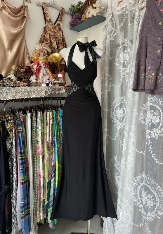Black Halter Neck Lace Mermaid Vintage Long Formal Party Dress, DP4462 Lace Sexy Club Black Halter Neck Lace Mermaid Vintage Long Formal Party Dress, DP4462 Lace Sexy Club